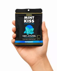 8×20 ks xylitolových žvýkaček s přírodní mátou bez cukru | MINT KISS peppermint | 240 g