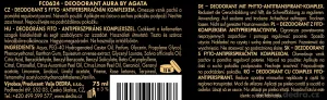 AURA by AGATA | Deodorant s phyto-antiperspiračním komplexem | 75 ml