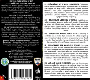 MOUNTAIN SPIRIT | Osvěžovač vzduchu & textilií | luxusní parfémový sprej | 200 ml