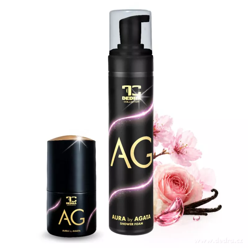 RITUÁL SVĚŽESTI | AURA by AGATA | pro čistý projev bez rušivých tónů | sprchová pěna na mytí těla & deodorant s phyto-antiperspiračním komplexem | 250 ml + 75 ml