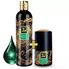 RITUÁL SVĚŽESTI | mirage noir | pro čistý projev bez rušivých tónů | šetrný sprchový gel & deodorant s phyto-antiperspiračním komplexem | 320 ml + 75 ml