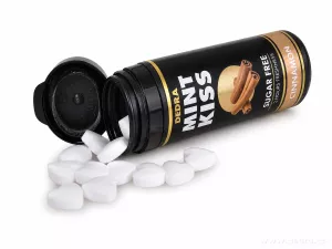 Sada 2+1 | MINT KISS | skořicovo-mátové osvěžující pastilky bez cukru | cinnamon | 28 g × 3
