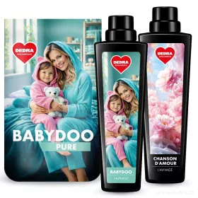 Sada KOMPLEXNÍ PRANÍ | Prací prášek na dětské prádlo & citlivou pokožku BABYDOO PURE + L'AVIVAGE avivážní kondicionér BABYDOO & CHANSON D´AMOUR | 50 praní