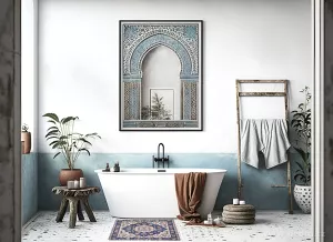 SPA | ULTRASAVÁ křemelinová předložka | rychleschnoucí & protiskluzová | 80 × 50 cm | blue ornament