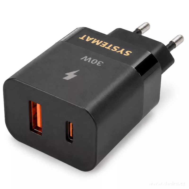 SYSTEMAT | Dvojitá rychlonabíječka USB-A + USB-C | 30 W