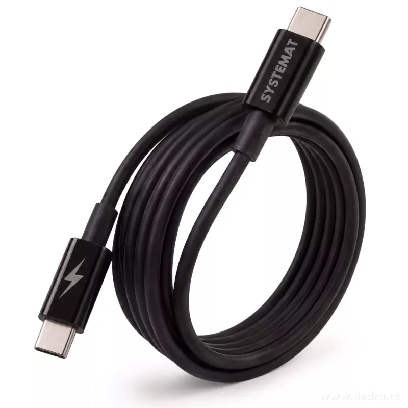 SYSTEMAT | Kvalitní rychlonabíjecí kabel | USB-C / USB-C | pro rychlé nabíjení i přenos dat | 1 m