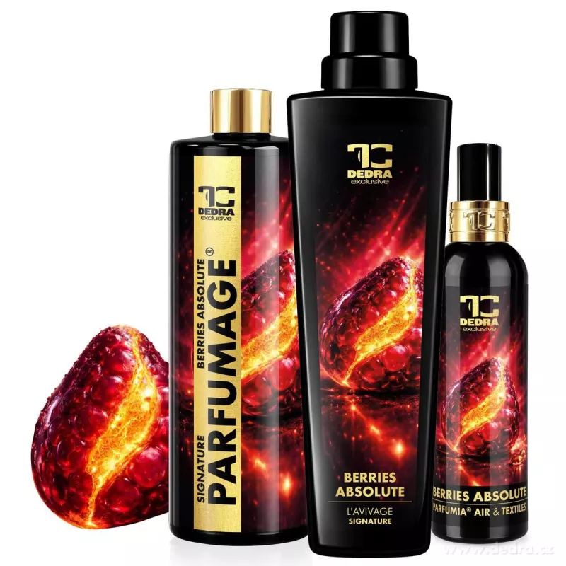 VOŇAVÁ SADA BERRIES ABSOLUTE | osvěžovač vzduchu a textilií & PARFUMAGE® & L’AVIVAGE | 200 ml + 500 ml + 750 ml
