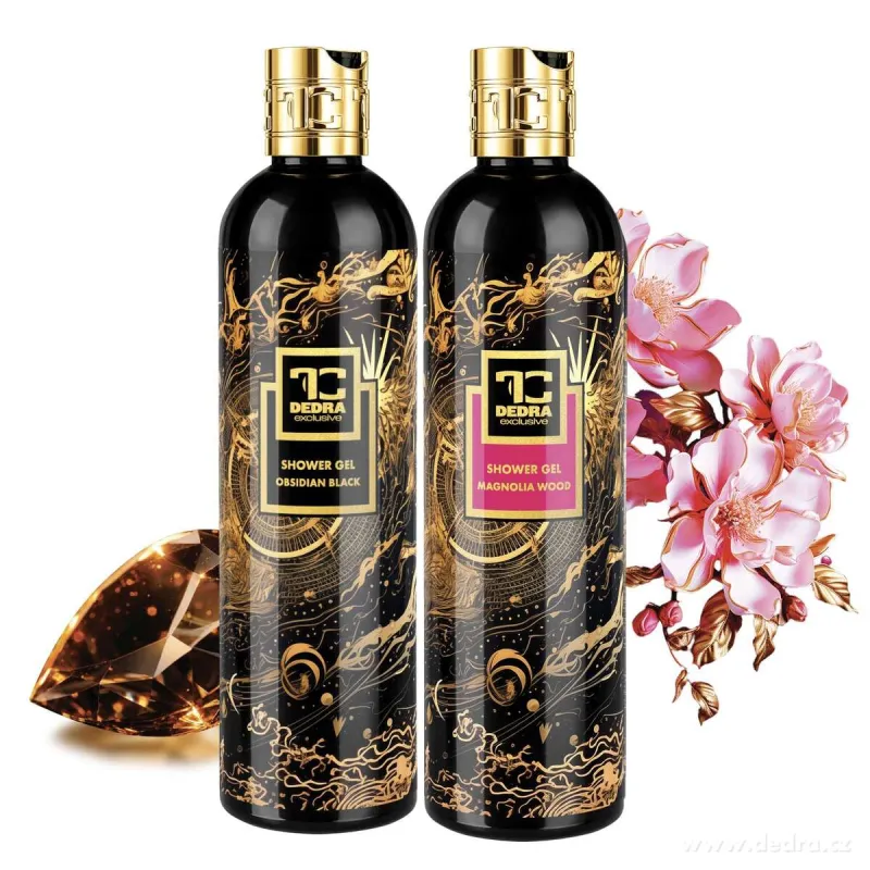 SMYSLNÝ RITUÁL | 2× exkluzivní šetrný sprchový gel s glycerinem & Aloe vera | OBSIDIAN BLACK & MAGNOLIA WOOD | 320 ml ×2