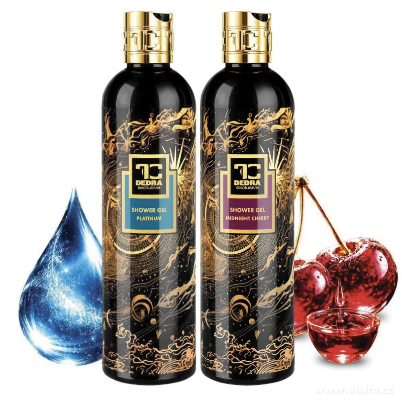SMYSLNÝ RITUÁL | 2× exkluzivní šetrný sprchový gel s glycerinem & Aloe vera | PLATINUM & MIDNIGHT CHERRY | 320 ml ×2