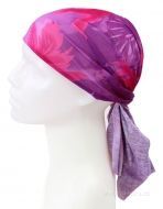 Multifunkční šátek růžovo-fialové květy pr.:45-70cm,d.:50cm