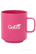 Hrnek s ouškem GoEco, objem 380 ml růžový