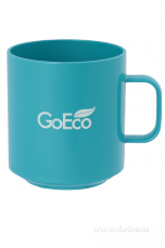 Hrnek s ouškem GoEco, objem 380 ml tyrkysový