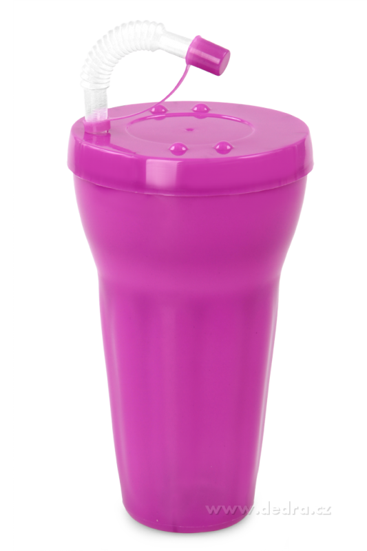 Kelimero s brčkem 900 ml, fuchsiové