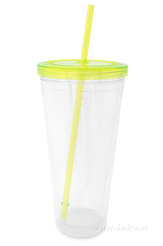 Kelimero s brčkem a šroubovacím víčkem 710 ml, jasně zelené