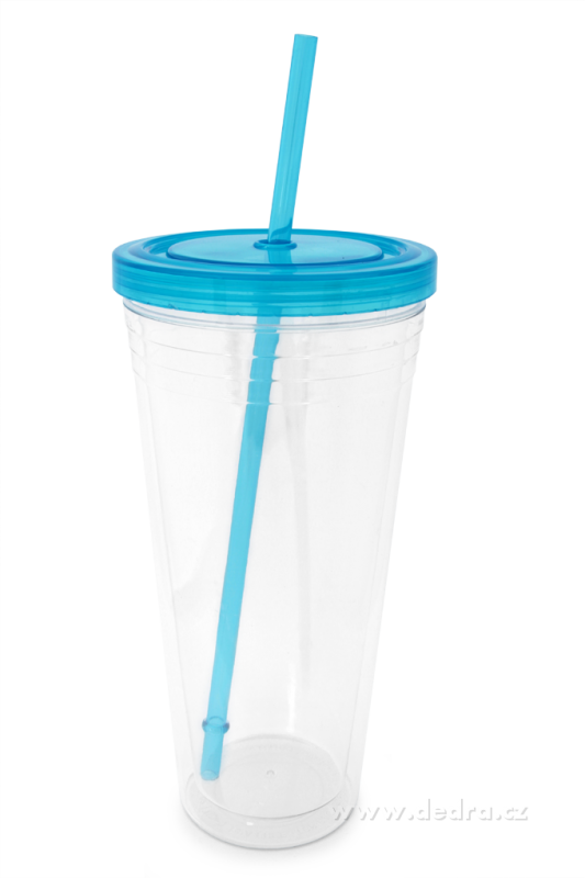 Kelimero s brčkem a šroubovacím víčkem 710 ml,nebesky modré