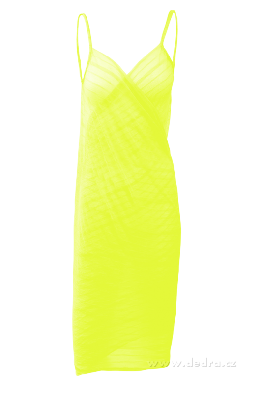 PAREONCCINI neonově žluté zavinovací šaty