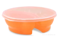 Duobox 700ml+300ml dóza na potraviny oranžový kulatý