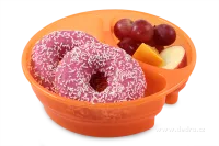 Duobox 700ml+300ml dóza na potraviny oranžový kulatý