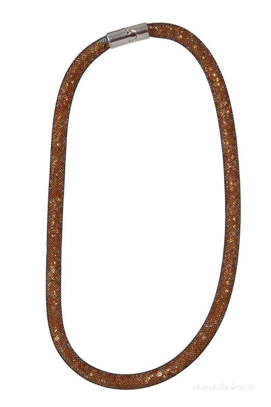 Módní náhrdelník GLITTERING STONES černo-bronzový