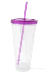 Kelimero s brčkem a šroubovacím víčkem 710 ml, fuchsiové