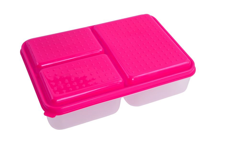TRIOBOX 3 in 1 300 + 300 + 700 ml dóza na potraviny, růžový
