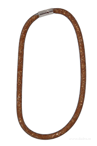 Módní náhrdelník GLITTERING STONES černo-bronzový